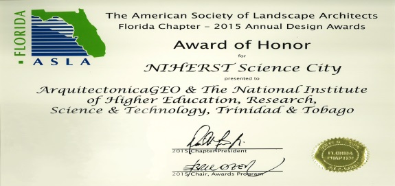 Award of Honor from the Florida Chapter of the American Society of Landscape Architects